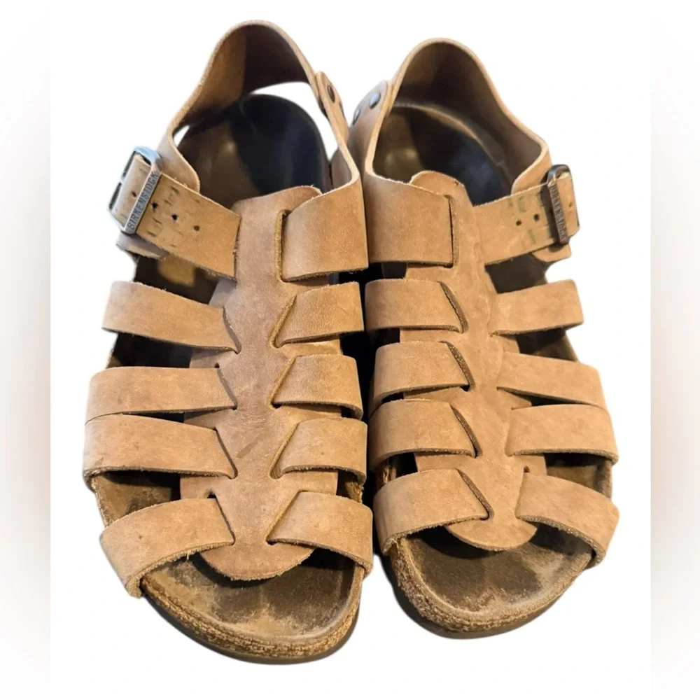 Birkenstock Papillio Phoenix fisherman leather cork 36 narrow snap buckle sandal
